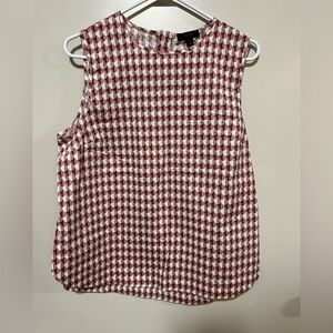 J. Crew Sleeveless Geometric Print Cotton Poplin Shirt Womens size 12